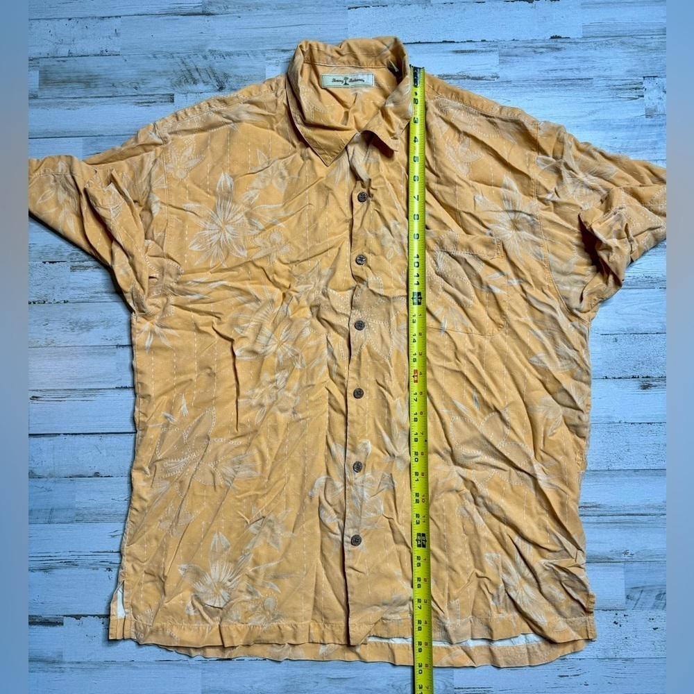 Tommy Bahama Mens XL 100% Silk Hawaiian Shirt Orange - Picture 6 of 9